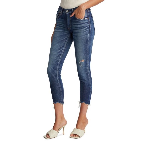 NEW Moussy Vintage 29 (6-8)  Checotah Distressed Stretch Skinny Ankle Jeans - Picture 1 of 7